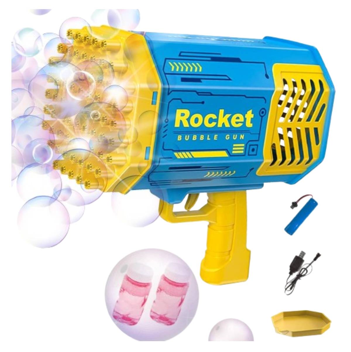 1728580310Pistola BUBBLE GUN TOY 88 AGUJEROS Azul 1