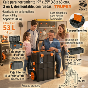 Caja para herramientras, Truper 3 en 1